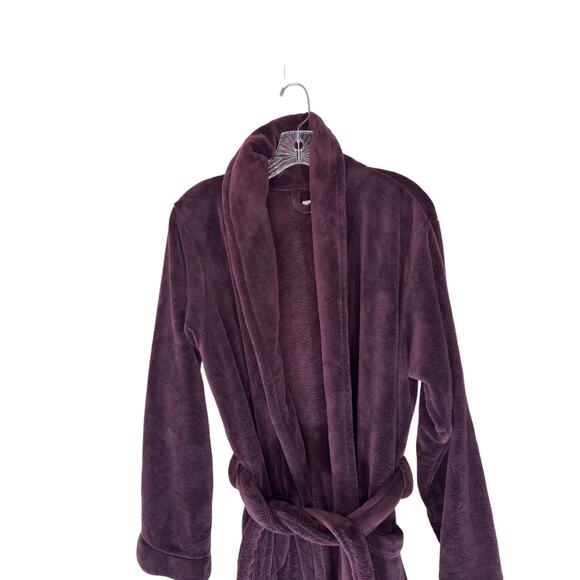 Restoration Hardware Luxury Plush Lounge Loungewear Long Robe Purple Medium - Picture 3 of 10